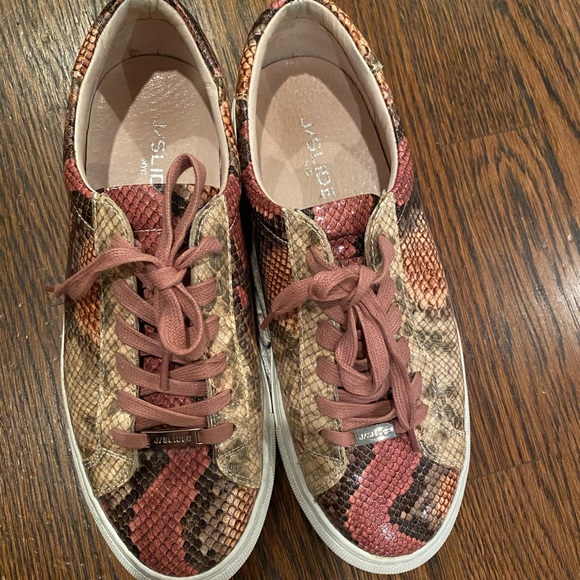 JSlides pink snake print sneakers - Picture 1 of 3